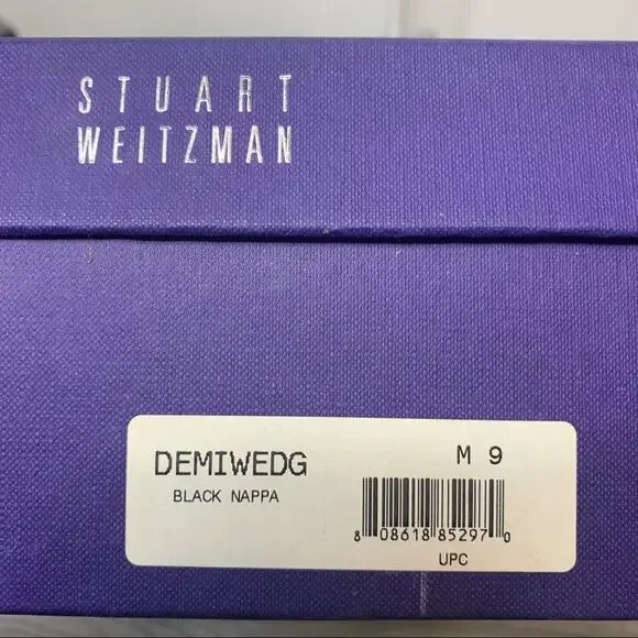 Stuart Weitzman demiwedge 5050 Nappa black leather boots sz 9
